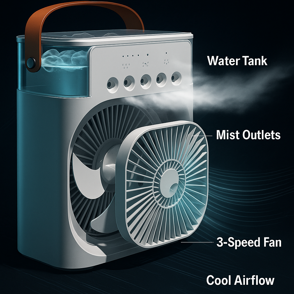 Nebula Chill – 3-in-1 Portable Fan, Humidifier & Aroma Diffuser